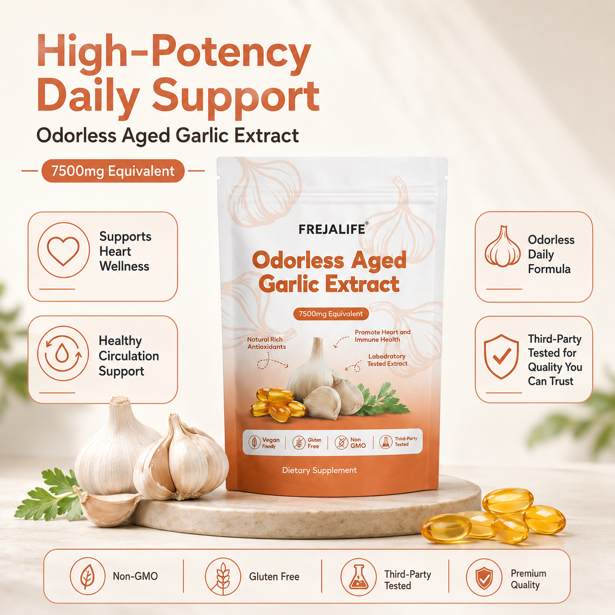 Aged Garlic Extract - 7500mg Odorless Softgels