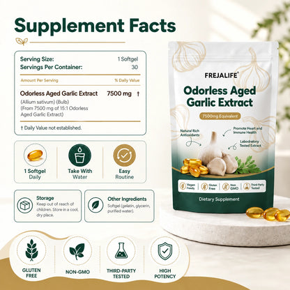 Aged Garlic Extract - 7500mg Odorless Softgels