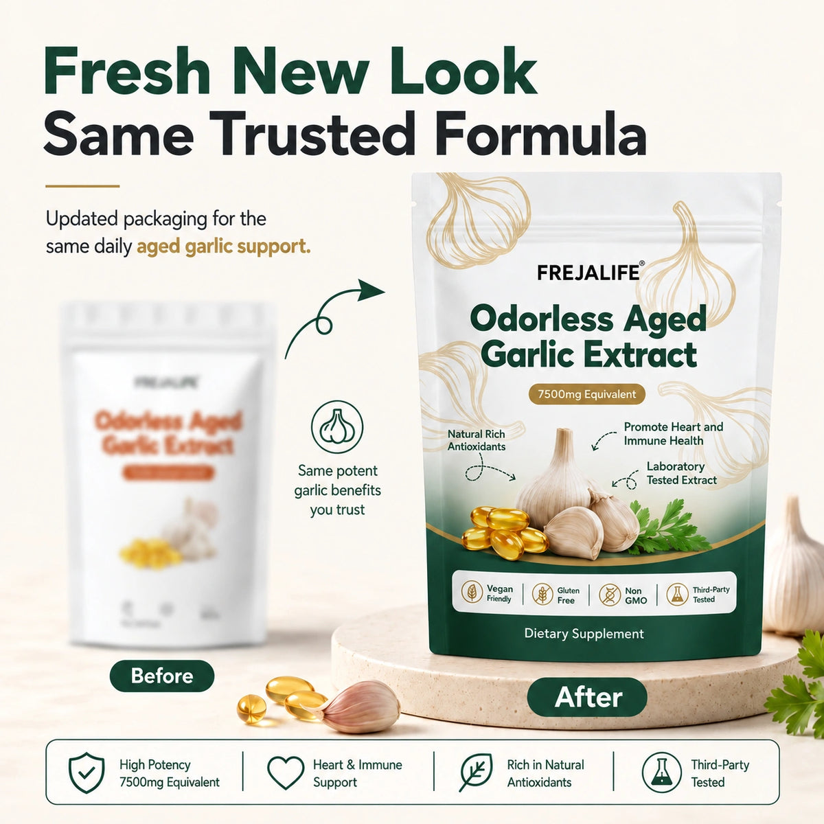 Aged Garlic Extract - 7500mg Odorless Softgels