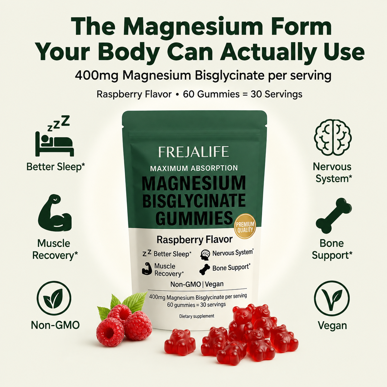 FREJALIFE Magnesium Bisglycinate Gummies