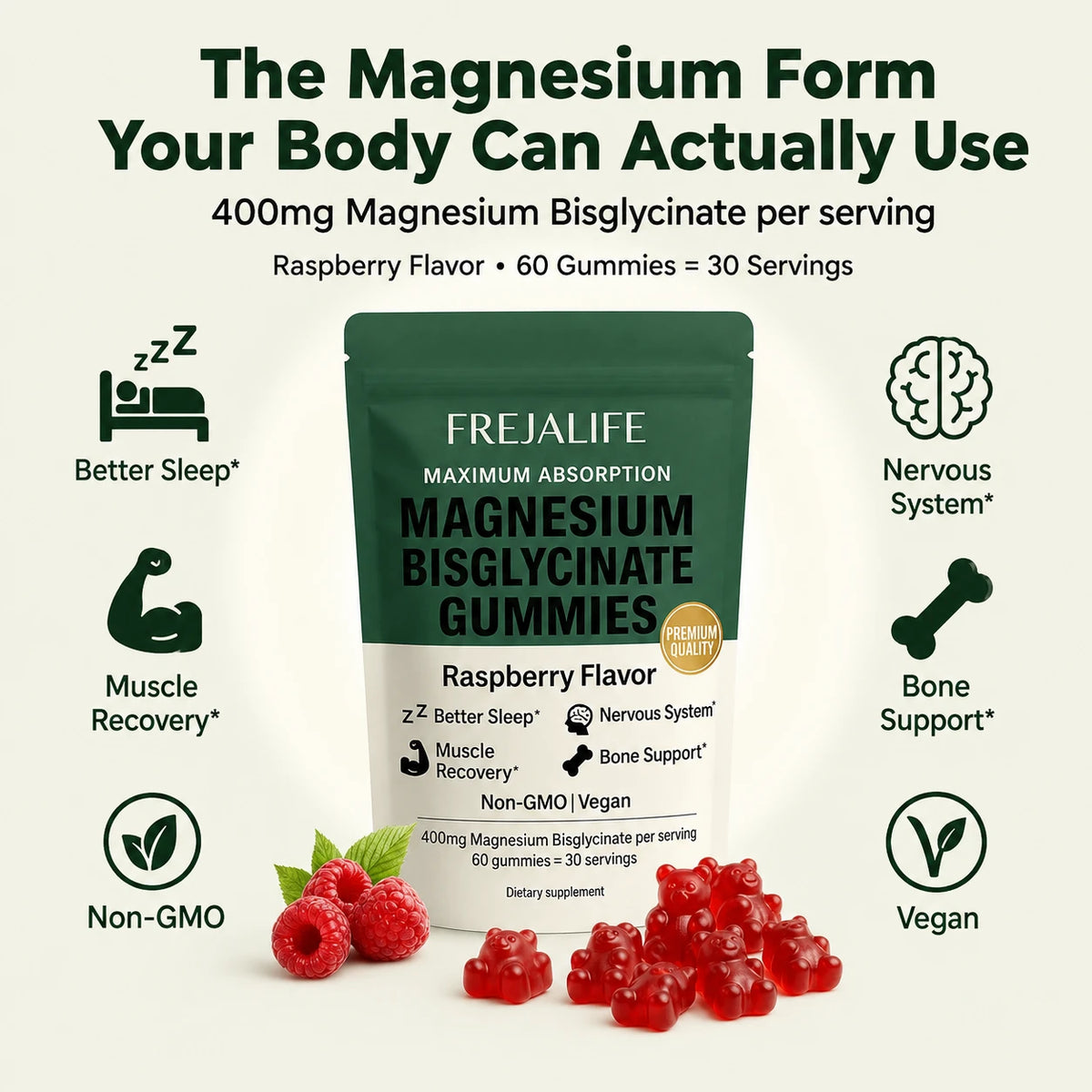 FREJALIFE Magnesium Bisglycinate Gummies