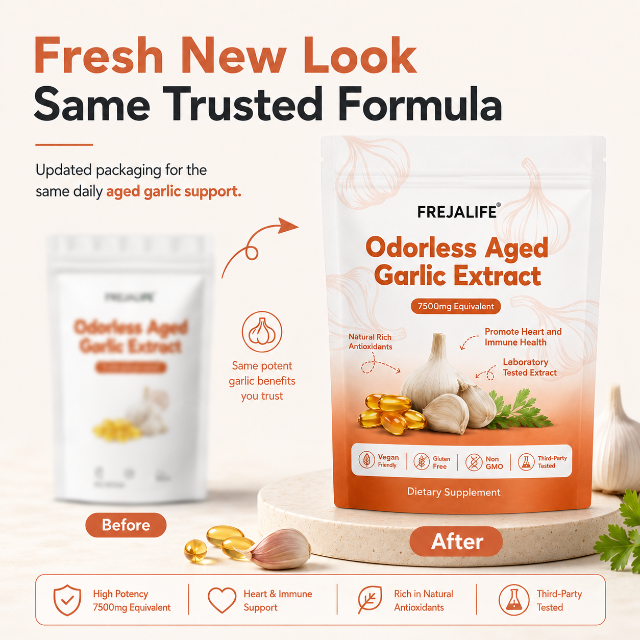 Aged Garlic Extract - 7500mg Odorless Softgels
